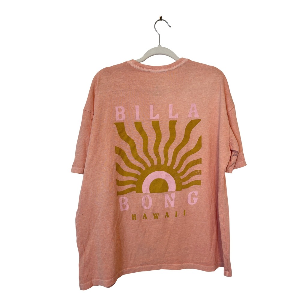 NWT Billabong Hawaii Sunburst Graphic T-Shirt Coral Orange Womens Medium